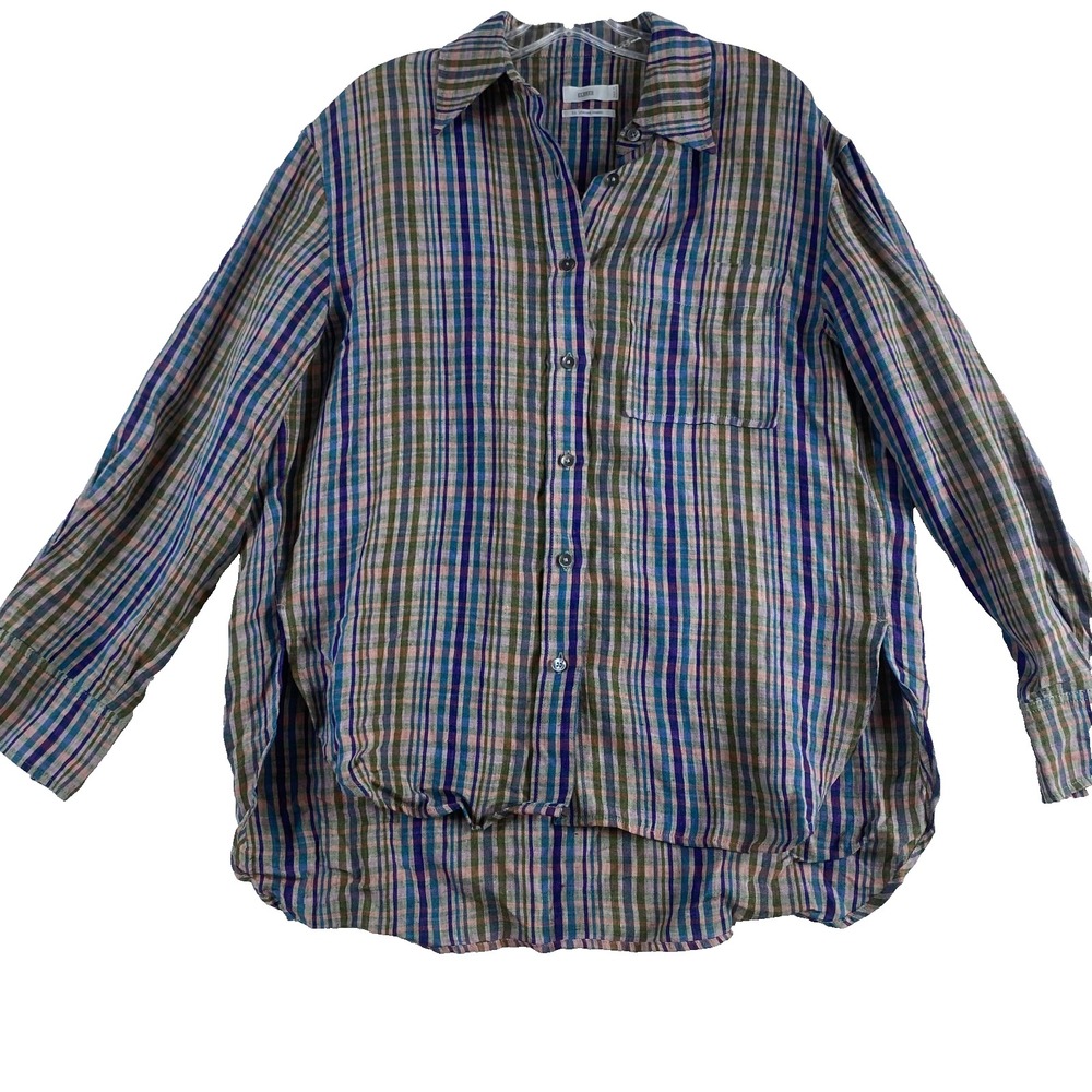 Relaxed Plaid Button-Down Shirt in Multicolor